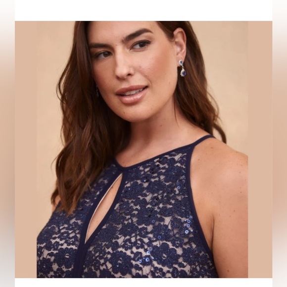 Stunning Laura Plus Blue Gown - Picture 7 of 8